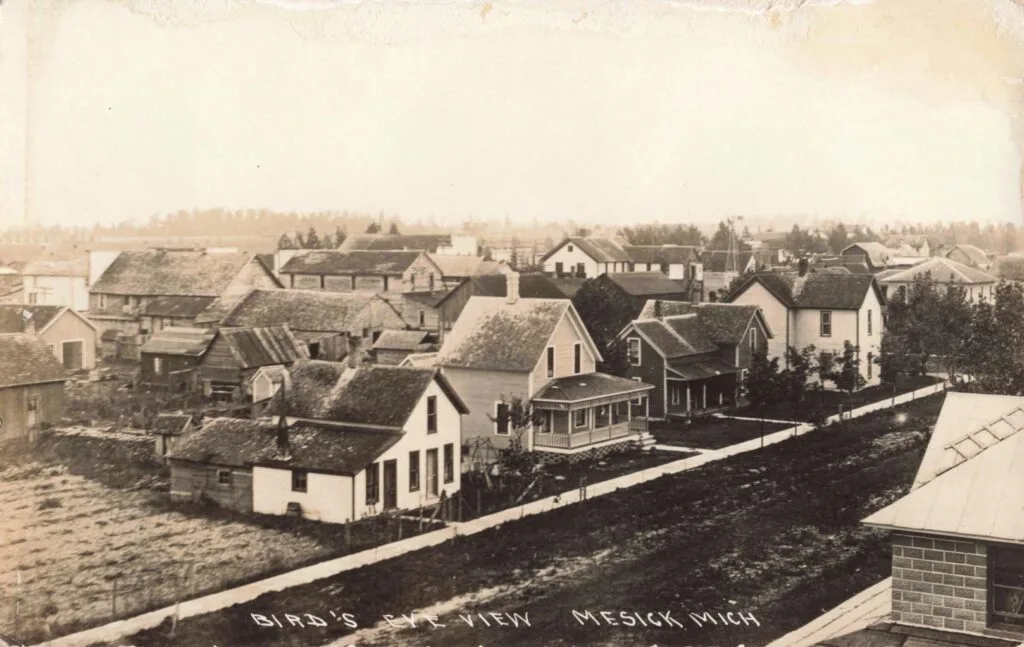 Historic View Of Mesick, Michigan.