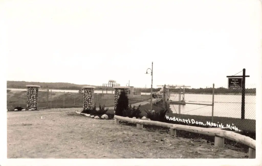 Black And White Waterfront Scene.
