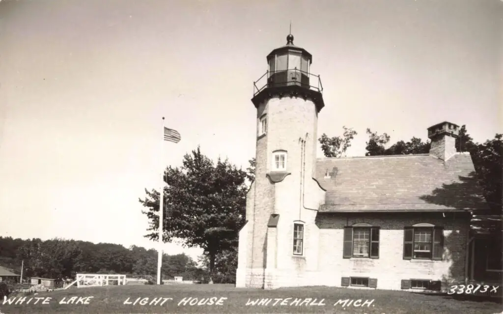Historic Lighthouse In White Lake, Michigan.