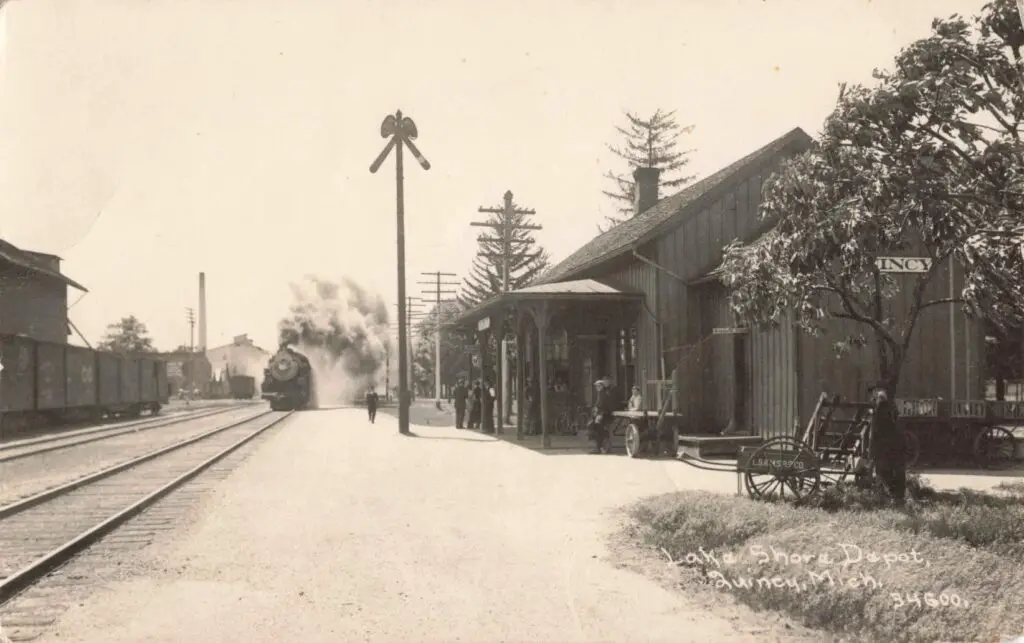 Historic Train Station With Steam Locomotive