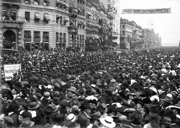 A Sea Of Hats And Patriotism In Michigan –  Wwi Detroit Parade 1917