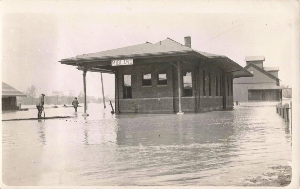 Historic Flood At Midland Train Station