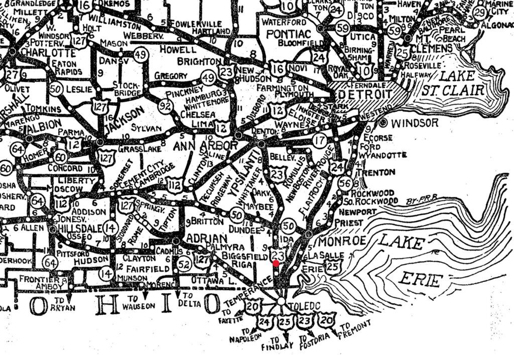 Detailed Vintage Map Of Michigan Area