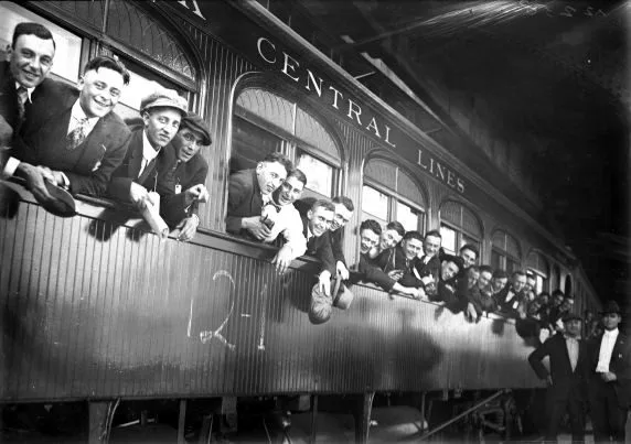 On The Rails To War – Wwi Troop Train –  Detroit’s Boys Depart For Camp Custer 1917