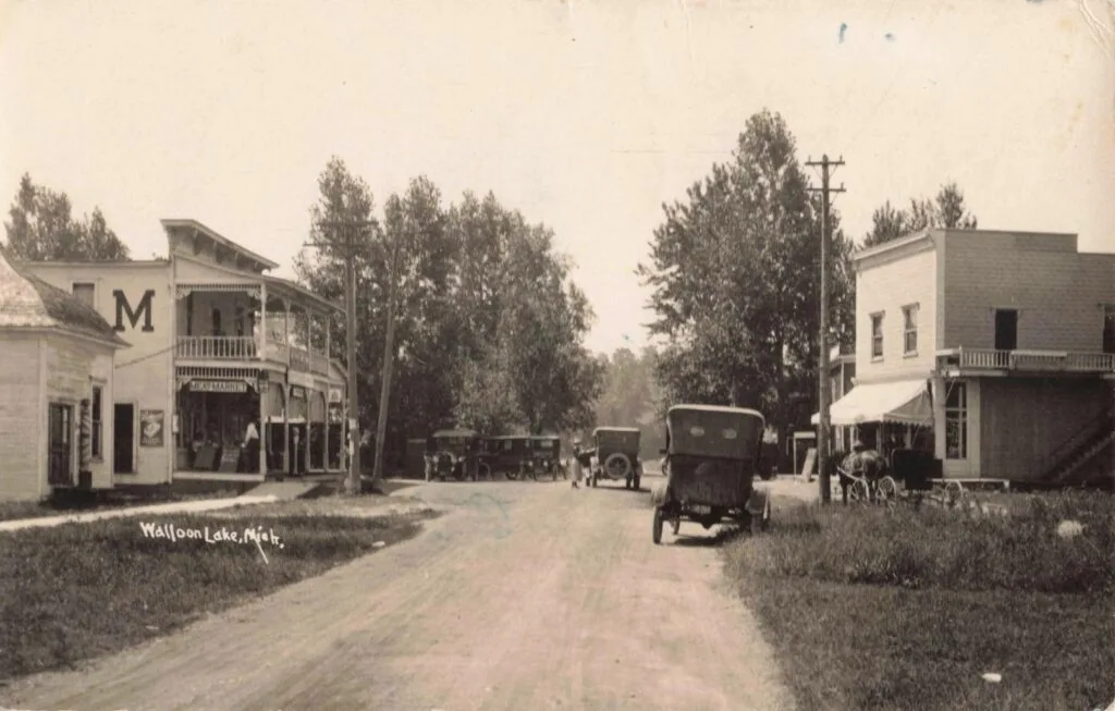 Historic Street Scene With Vintage Cars