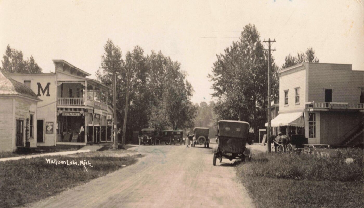 Historic Street Scene With Vintage Cars