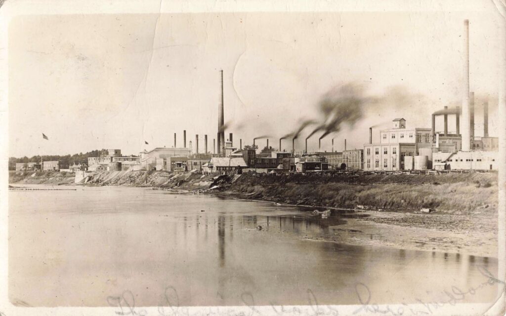 Industrial Landscape With Smoke And Water