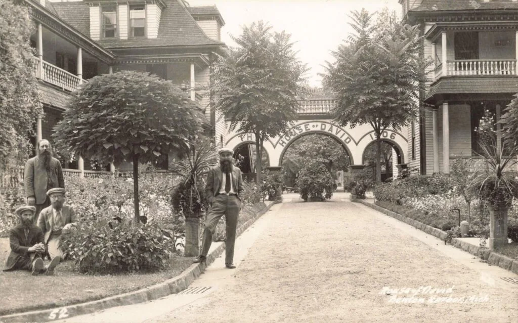 Historic Garden Path With Architecture.
