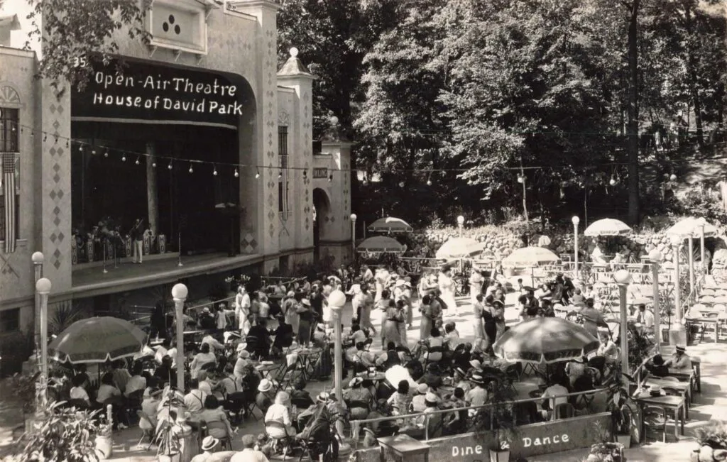 Vintage Outdoor Theater Gathering Scene
