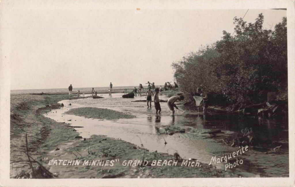 Children Playing By A Stream.