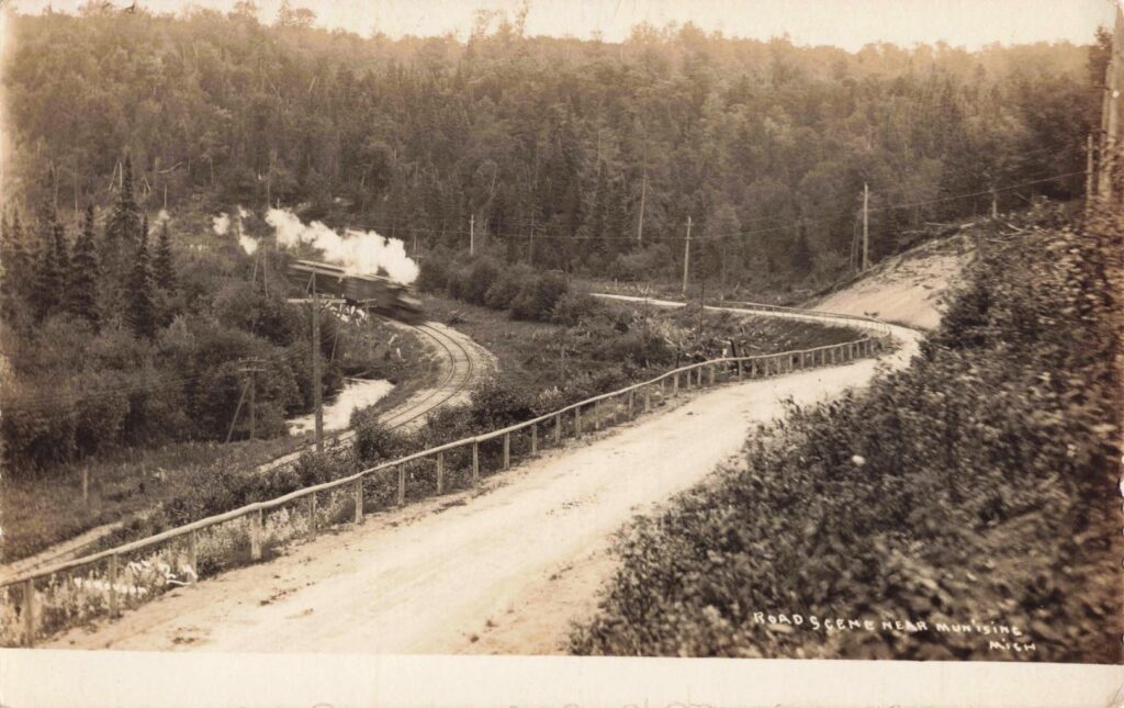 Train Passing Through A Forested Landscape.
