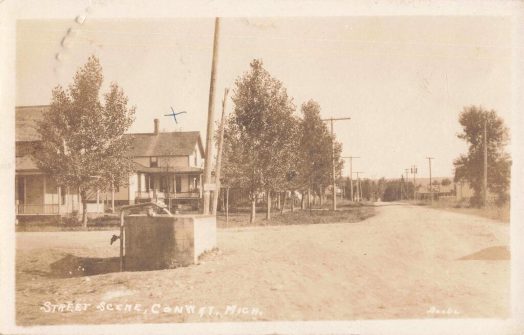 Quiet Street With Houses And Trees