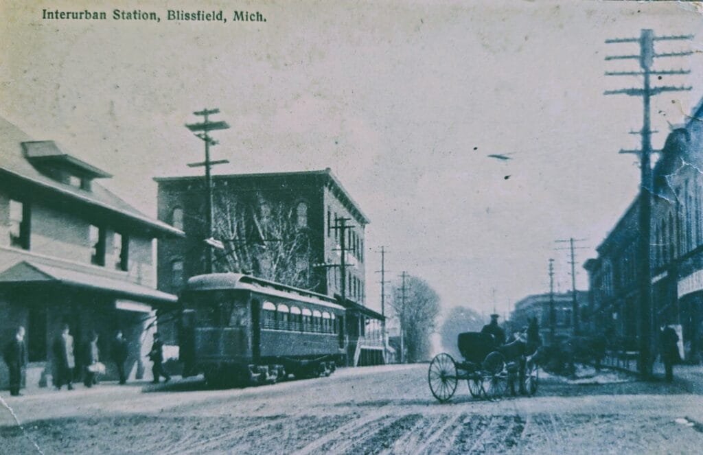 Historic Street Scene With Tram And Carriage
