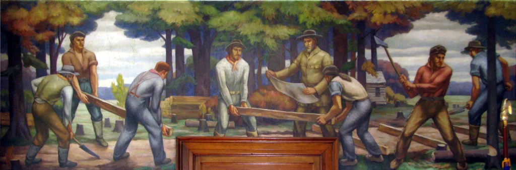 Laying The Erie And Kalamazoo Railroad - Used With The Permission Of The United States Postal Service®. All Rights Reserved.”