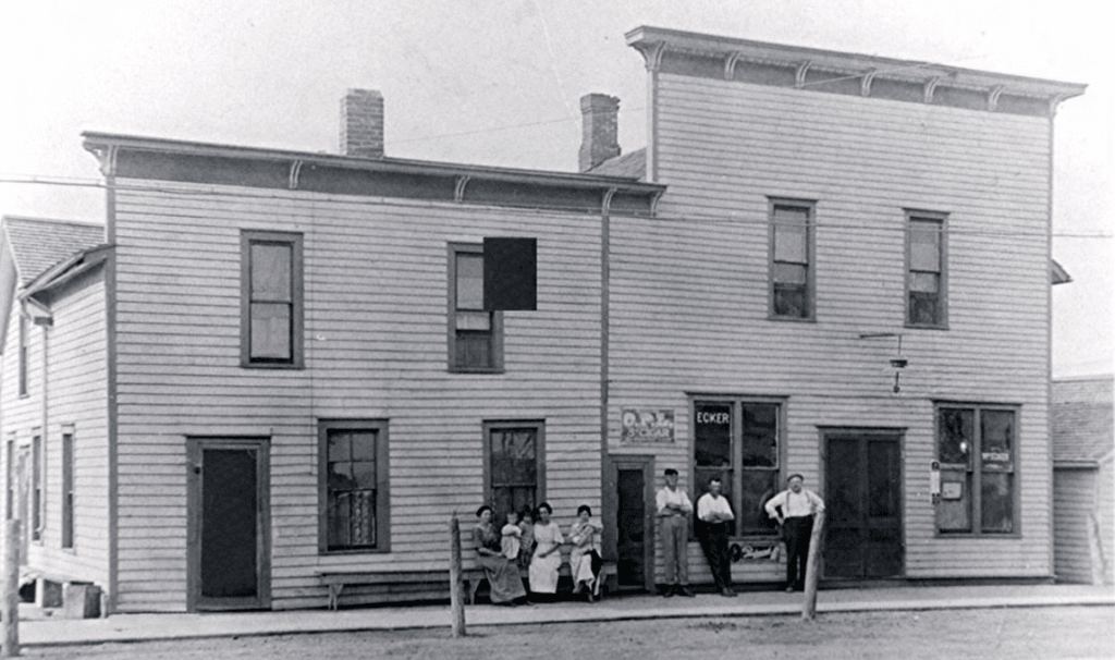 Historic Hotel With People Outside