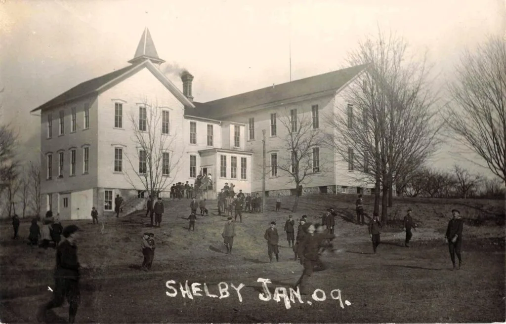 Shelby School, 1909 – Large Brick Structure With Bell Tower; Indicates Population Stability And Tax Base.
