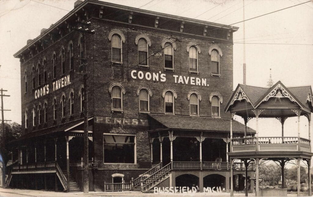 Historic Tavern Building With Porch