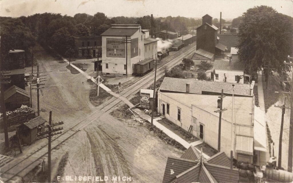 Historic Industrial Town Intersection View