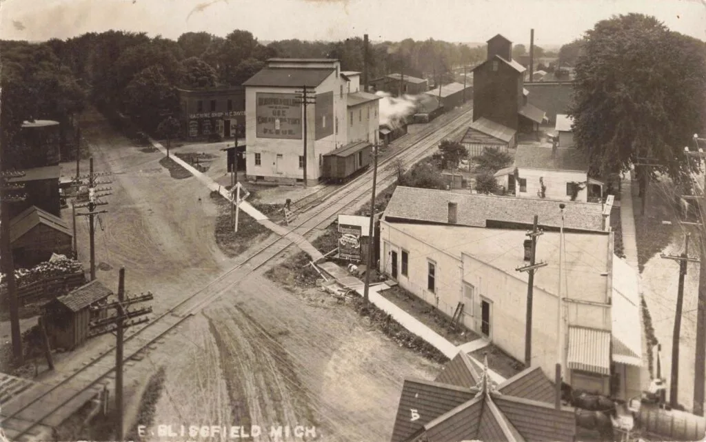 Historic Industrial Town Intersection View