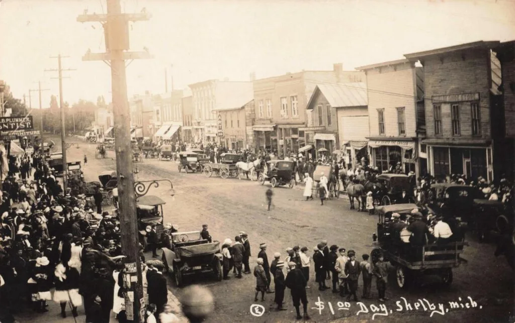 A Busy Day In Shelby Michigan C1910