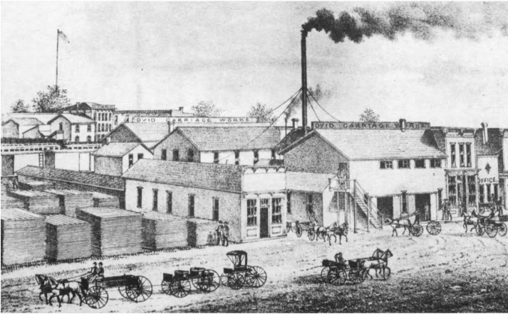 Historic Carriage Manufacturing Facility Illustration