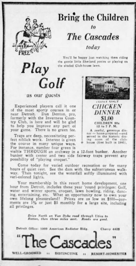 Advertisement For Golf And Dining Experience