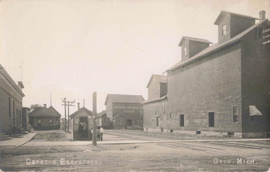 Historic Grain Elevators In Oviedo, Michigan.