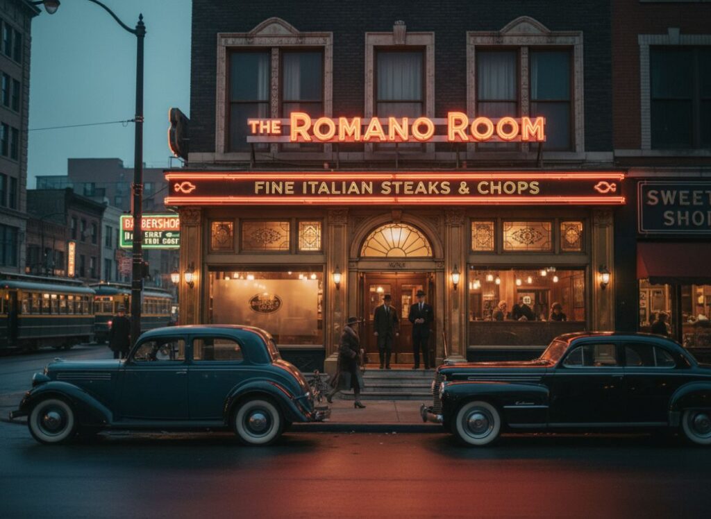 Vintage Restaurant With Classic Cars