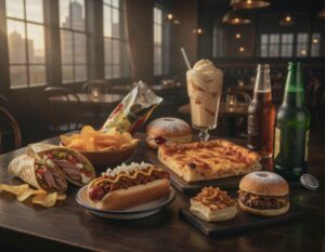 Variety Of Delicious American Comfort Foods
