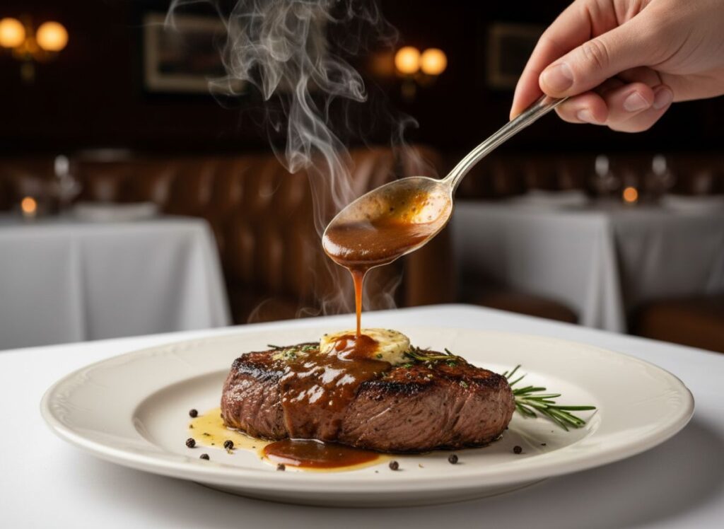 Steak With Sauce And Steam