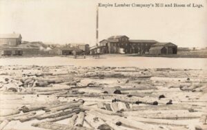 Empire Lumber Companys Mill And Boom Of Logs