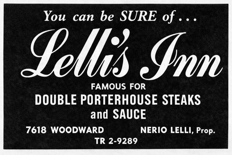 Advertisement For Lelli's Inn Restaurant
