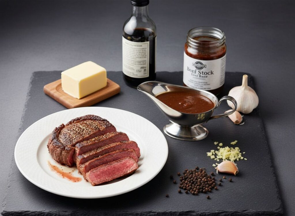 Steak With Sauce And Cooking Ingredients - What Is Detroit Zip Sauce