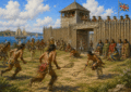 Ojibwe Indians Surprising The British At Fort Michilimackinac