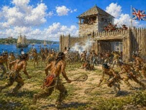 Ojibwe Indians Surprising The British At Fort Michilimackinac 1763