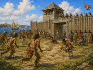 Ojibwe Indians Surprising The British At Fort Michilimackinac