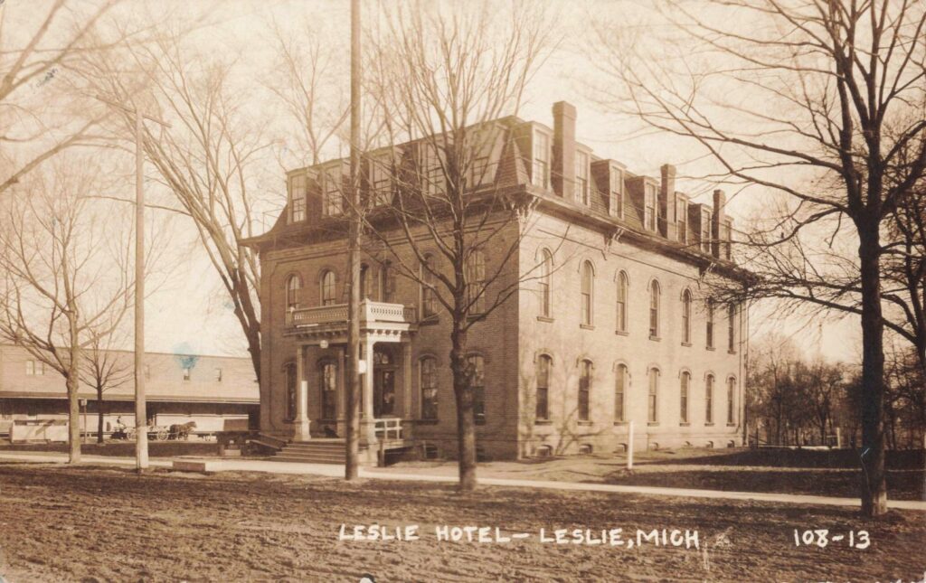 Historic Hotel Building In Leslie, Michigan
