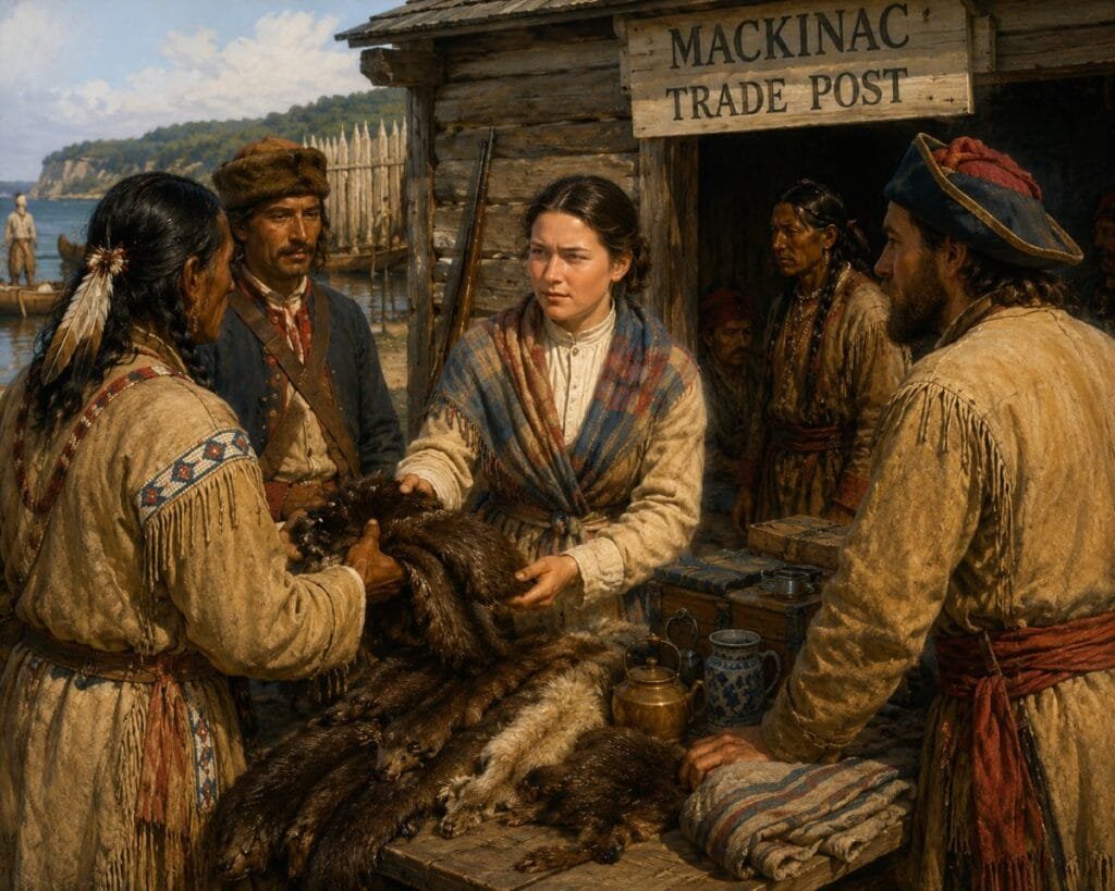 Historical Trade Scene At Post
