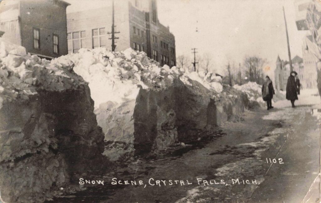 Historic Snowy Street In Crystal Falls