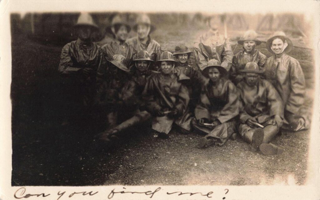 Group Of People In Vintage Clothing.
