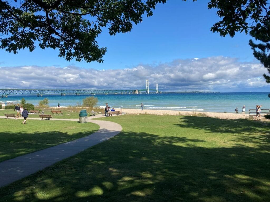 View Of The Mighty Mac From A Park In Mackinaw City