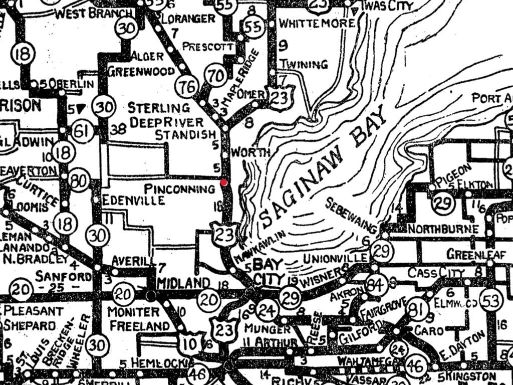 Map Of Pinconning Michigan History