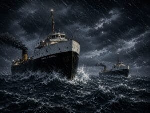 Freigher Daniel J. Morrell And Townend In A Lake Huron Storm