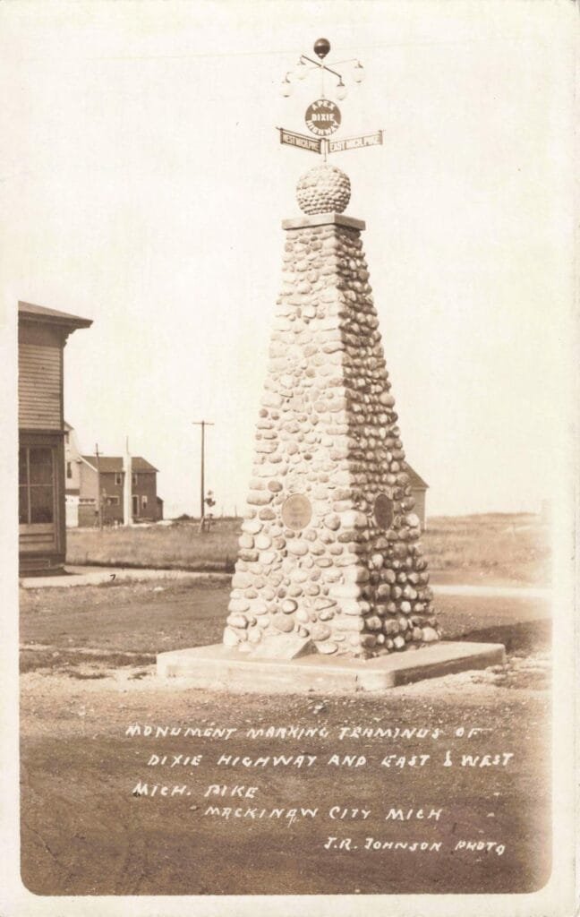 Dixie Highway Monument In Mackinaw City