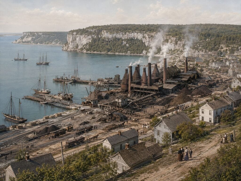 Historic Industrial Town By The Water