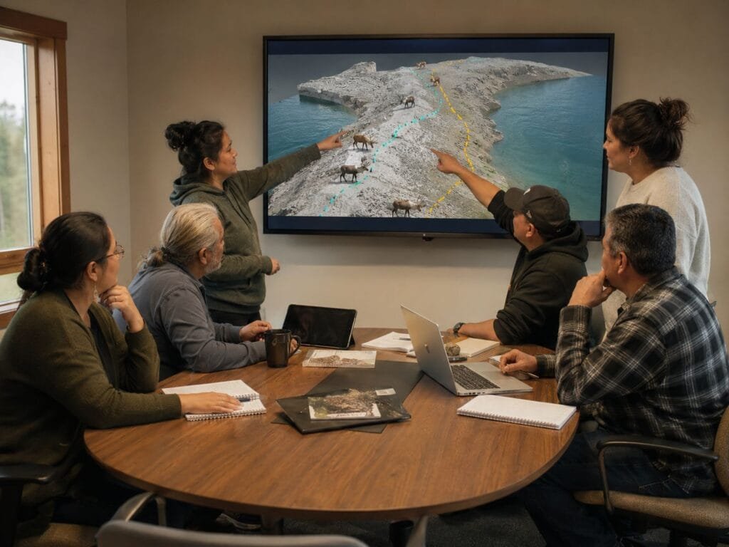 Group Discussing Plans With Map