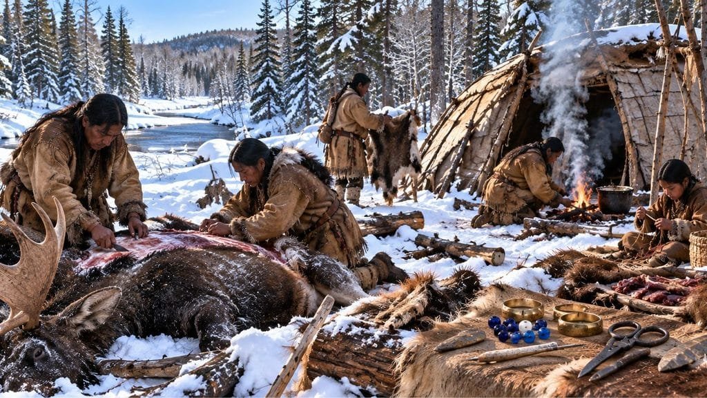 Anishinaabe Winter Hunting Camp