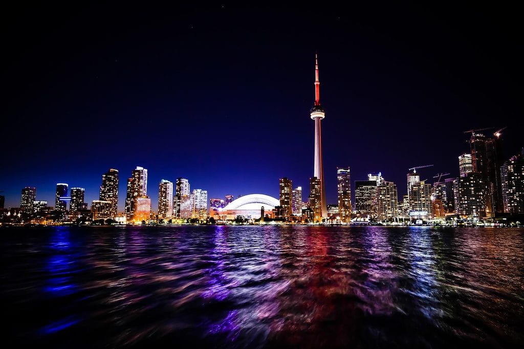 Toronto Skyline Illuminated At Night