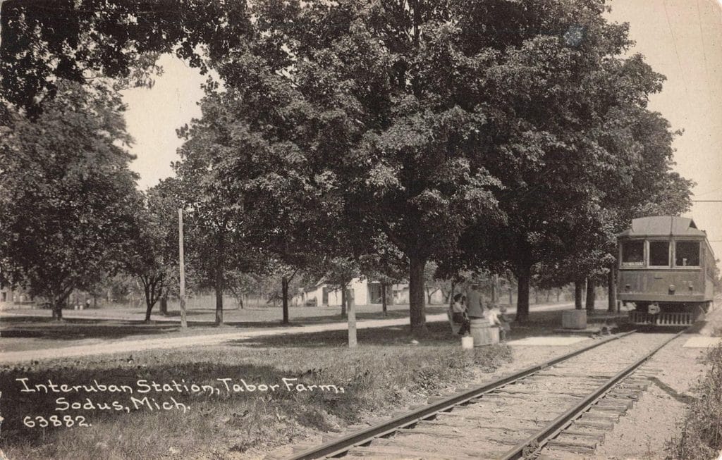 An Electric Interurban At Tabor Farm’s Station In Sodus.