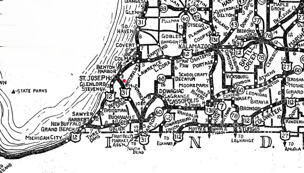Vintage Map Of Michigan And Ohio
